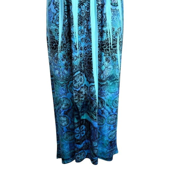 Style & Co Y2k Style Sleeveless Burn Out Jersey Maxi Dres Blue Size Small - Picture 5 of 9